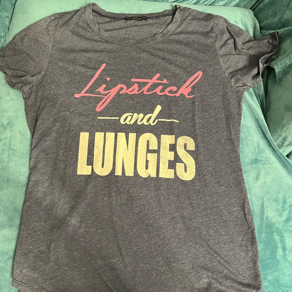 Fun work out Lipstick and Lunges top.